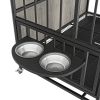 Modern Kennel Dogs room up to 80 LB, Dog crate furniture with Multi-Purpose Rremovable Ttray, Double-Door Dog House, lift Panel